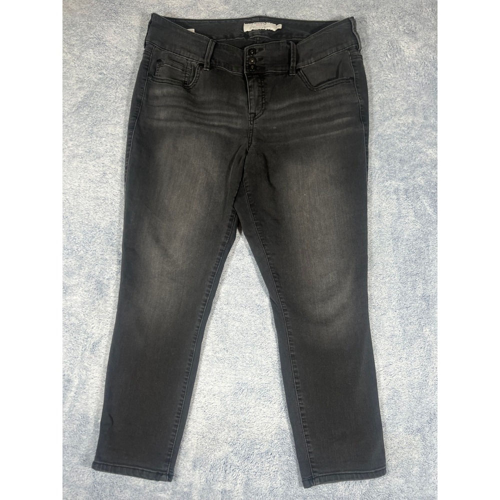 Torrid Denim Black Faded Jeggings Women's Size 16 Triple Button Stretch Jeans